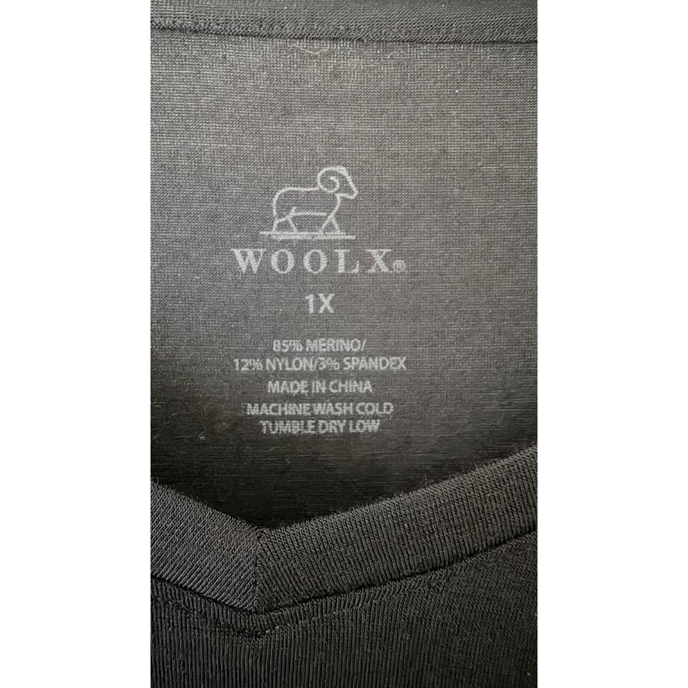 Woolx Women's Mia V-Neck Merino Wool Blend Short Sleeve Tee Shirt 1X Plus Size - Picture 4 of 6